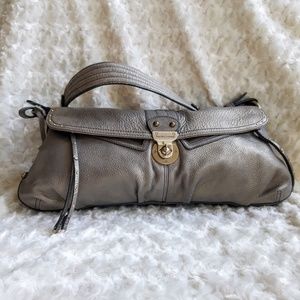 Hayden-Harnett silver-gray leather purse